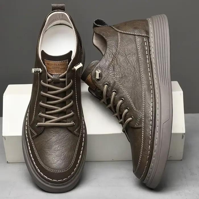 Chaussures décontractées en cuir véritable pour hommes de marque italienne