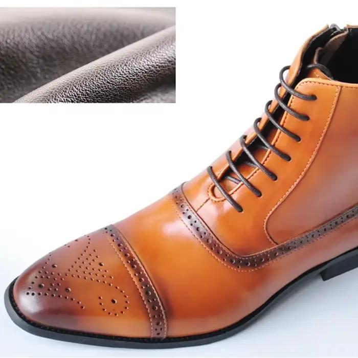 Bottes rétro Oxfords en cuir pour hommes affaires bottines de haute qualité bottes Chelsea style britannique printemps automne