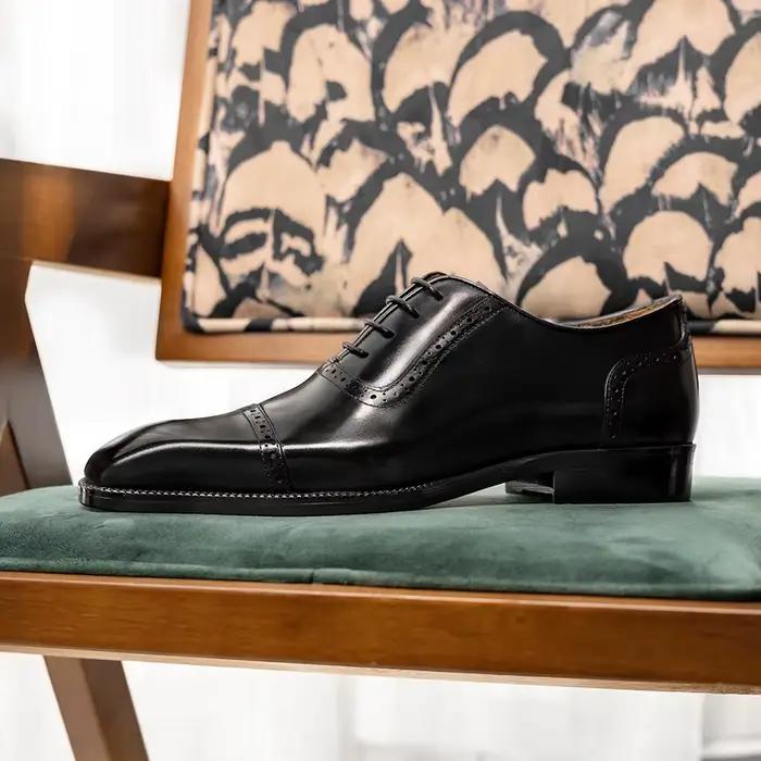 Hanmce Oxford-Chaussures Respirantes en Cuir group pour Homme, Vernies, à la Mode, 2025