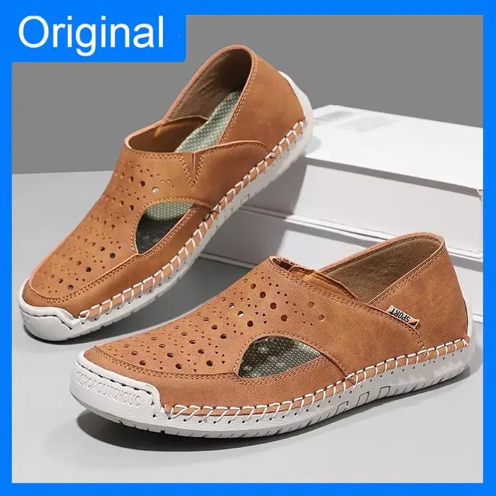 Sandales unisexes en cuir cousues à la main