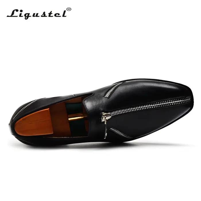 Ligustel-Chaussures Astronomiques en Cuir Noir pour Homme