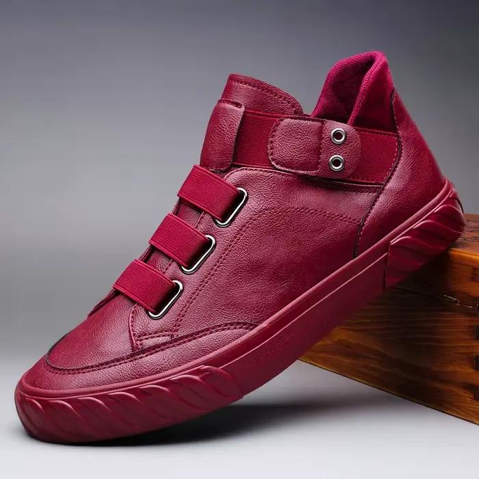 Mocassins vulcanisés noirs pour hommes, chaussures décontractées, style moderne, confort respirant, semelle en caoutchouc, occassions décontractées printemps automne