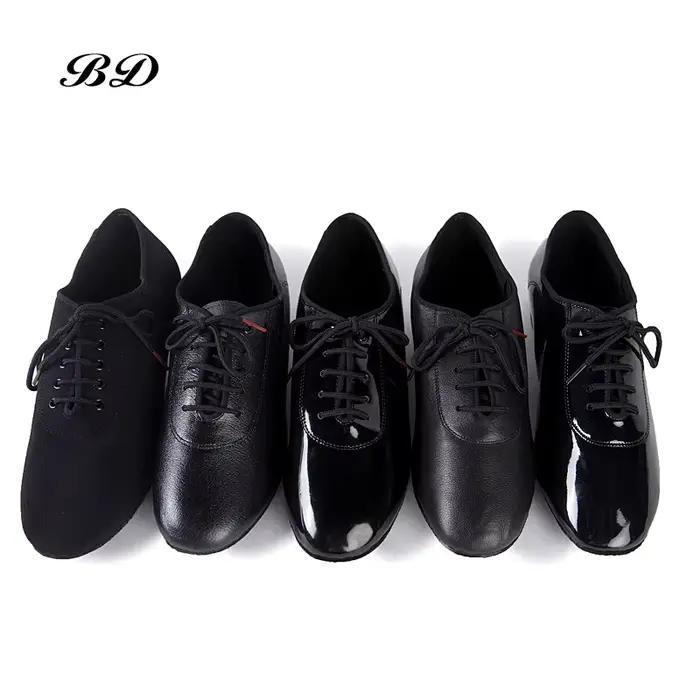 Chaussures de danse latine homme SALSAN 2025 en cuir verni talon carré 2.5 cm pour valse ballroom salsa occasions spéciales danse de salon nocturne compétitions
