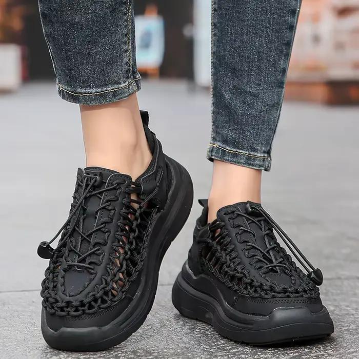 Sandales Chunky Tissées à la Main pour Hommes – Nouveau Style Été Respirant Confortable Décontracté Type Sneaker – Tailles 36-46