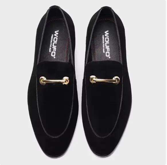 Chaussures en cuir véritable nuSO k Brogues WOUFO pour hommes occasions spéciales mariage elegant pointu