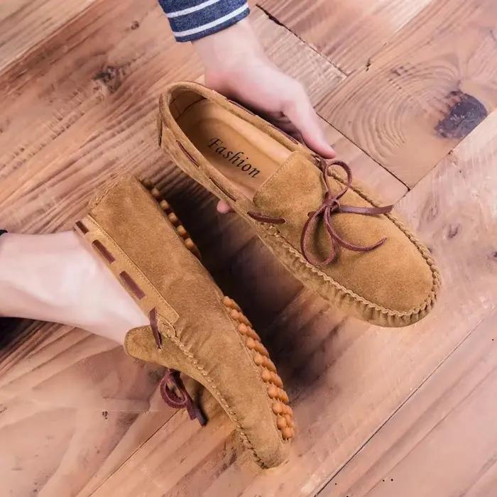 Cuir hommes chaussures décontractées marque de luxe confortable sans lacet mocassins formels