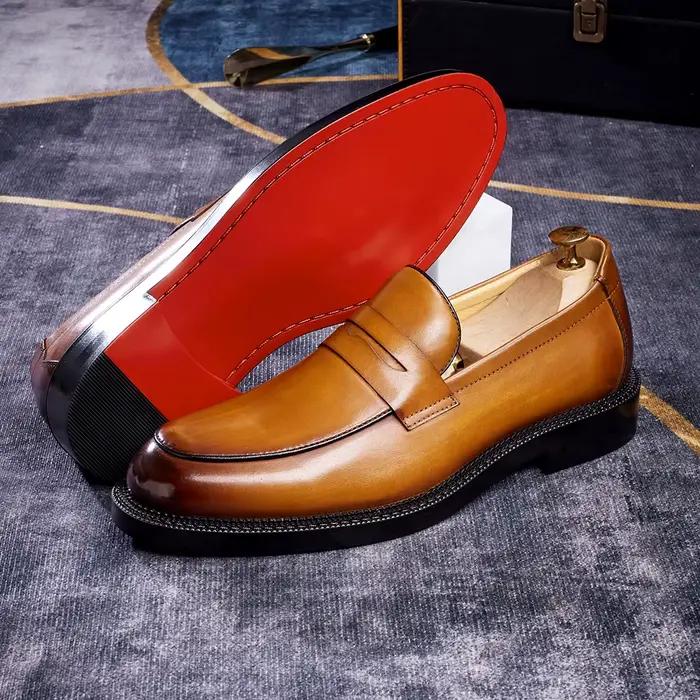 Mocassins en cuir véritable pour hommes