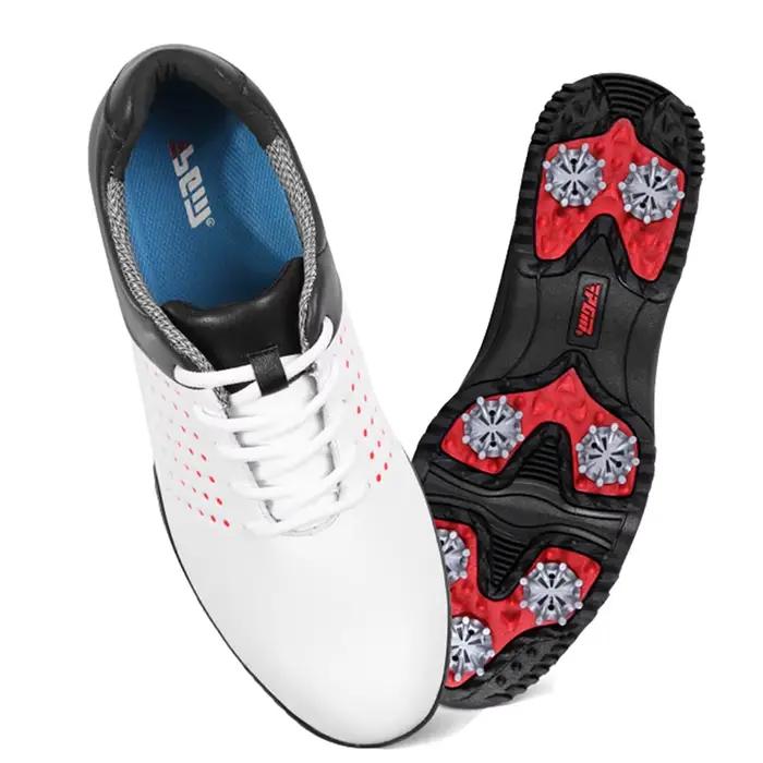 Chaussures de golf imperméables et respirantes pour homme avec semelles antidérapantes et tiges en cuir synthétique pour les amateurs de golf et les joueurs expérimentés