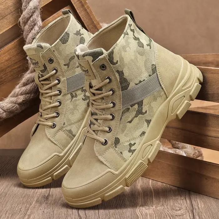 Nouvelles bottes de sport décontractées pour hommes, polyvalentes, confortables et durables, adaptées aux saisons printemps et automne, avec semelle antidérapante et doublure en maille pour un look élégant et moderne