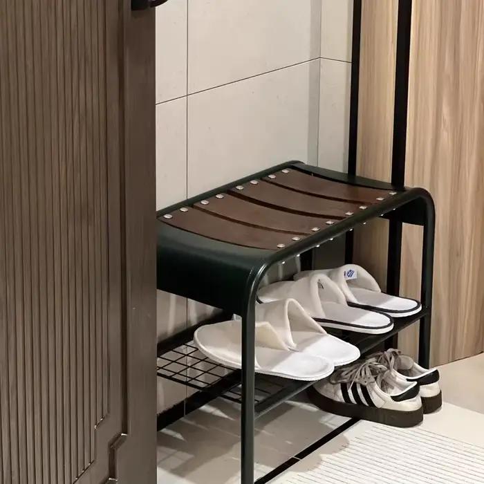 Banc à chaussures d'entrée Vintage en fer haut de gamme