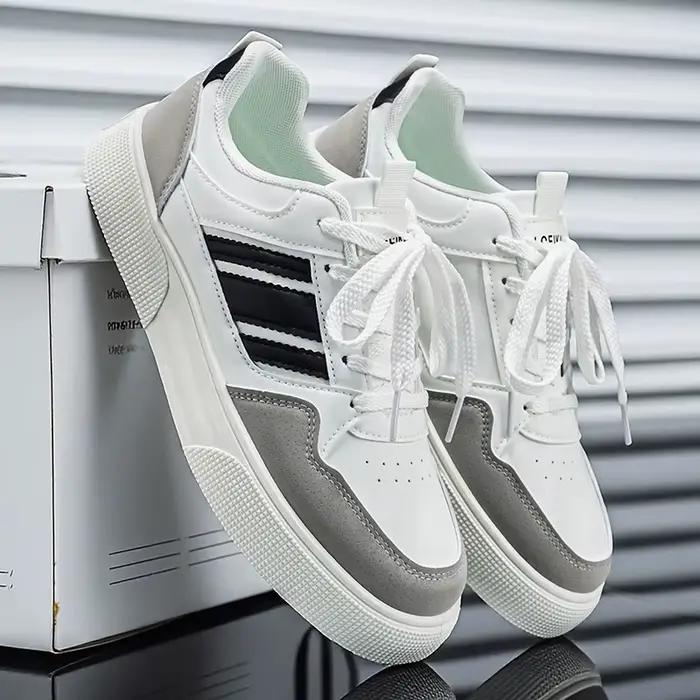 Sneakers classiques rayées rétro pour hommes - Décontractées et polyvalentes