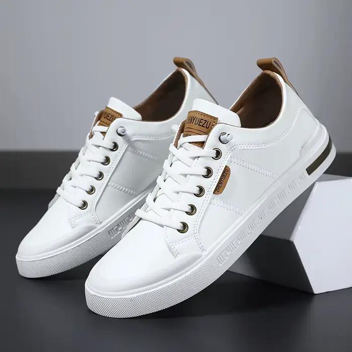 Baskets basses en cuir pour hommes