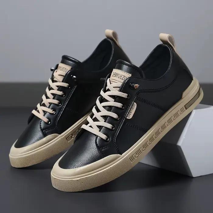Baskets basses en cuir pour hommes