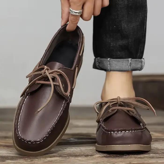 Mocassins en cuir véritable décontractés et luxueux pour homme, chaussures de créateur résistantes à l'usure, pointure adaptée, occaseions spéciales et tenues casual