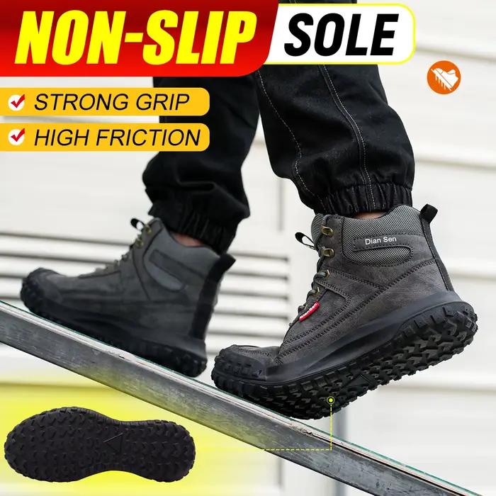 Chaussures de sécurité pour hommes Dian Sen à embout d'acier avec semelles anti-écrasement