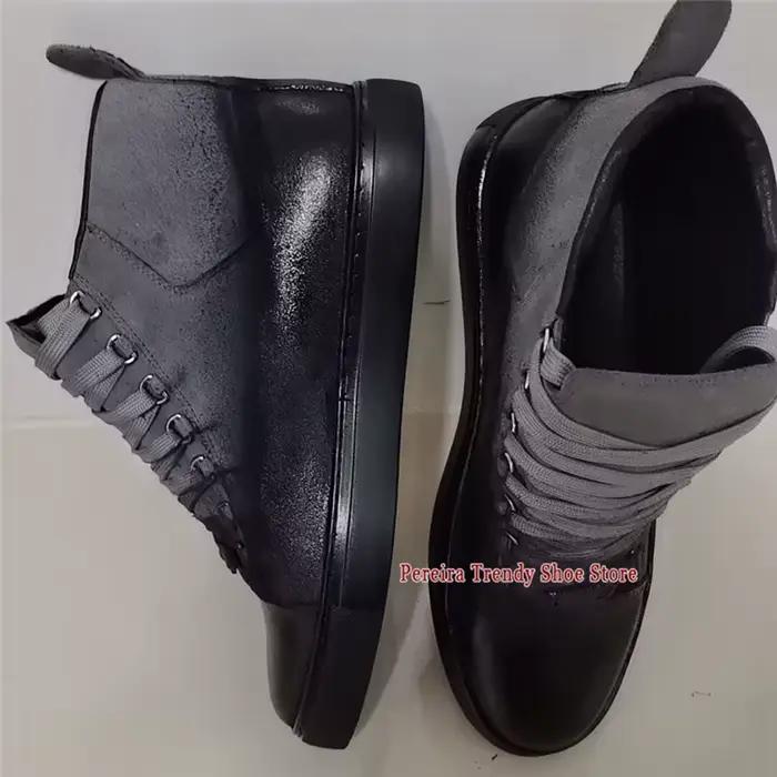 Chaussures montantes tendance en cuir véritable pour hommes