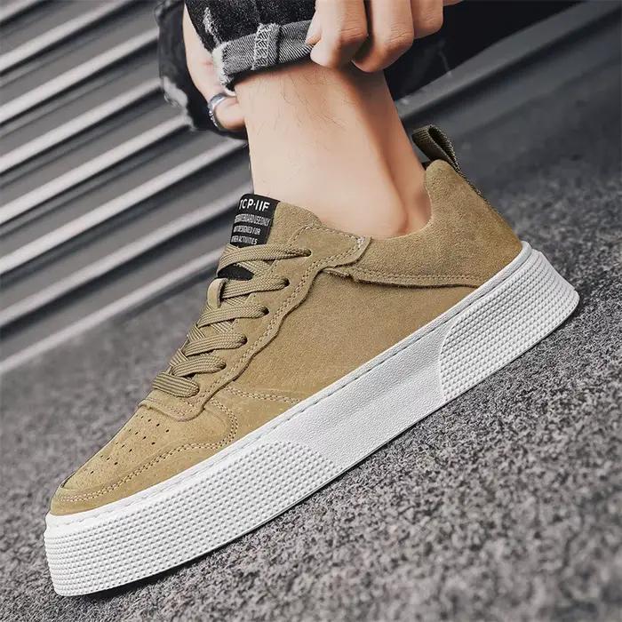 2026Men baskets de luxe en daim chaussures décontractées à lacets plate-forme chaussure à la mode rue Skateboard
