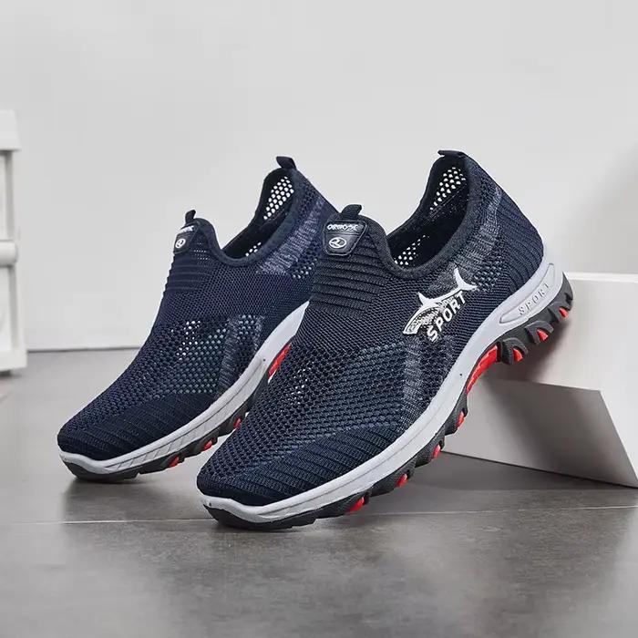 Baskets légères à enfiler pour hommes - Chaussures décontractées antidérapantes adaptées à la randonnée
