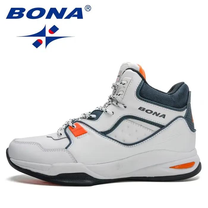 BONA nouveaux créateurs marque chaussures de basket-ball professionnel hommes baskets hautes homme léger confortable