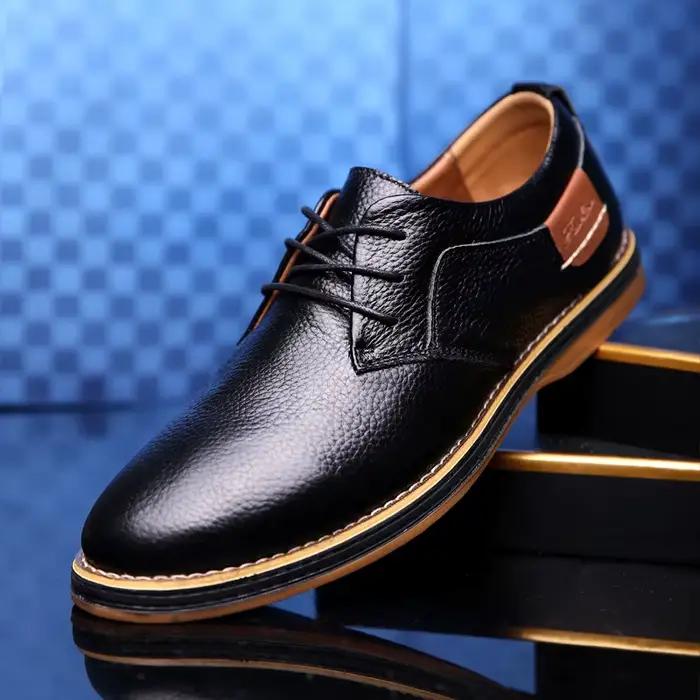 Hommes Oxfords chaussures habillées en cuir véritable Brogue à lacets
