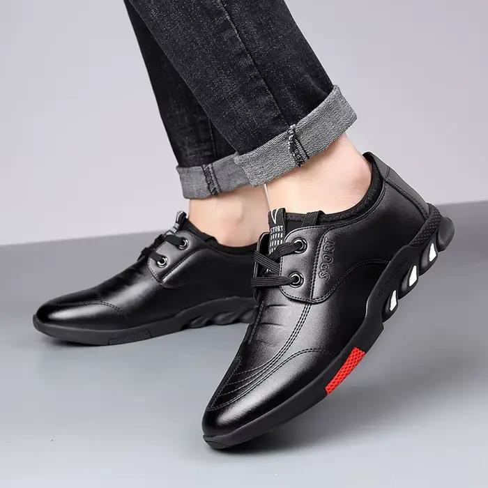 Chaussures en cuir à l'offre elles souples pour hommes, chaussures d'affaires décontractées, coordonnantes, respirantes, toutes assorties, 39-44, printemps, automne, nouveau, 2024