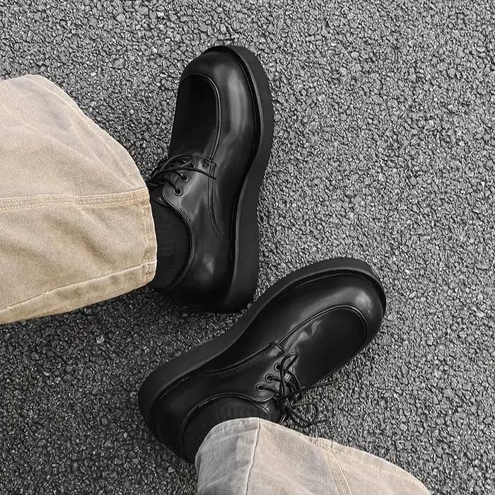 Chaussures Derby pour hommes en cuir fendu confortables et élégantes pour homme décontracté automne hiver occasionnel cadeau spécial