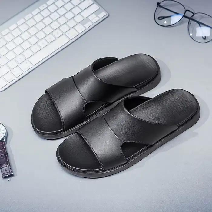 Pantoufles en cuir véritable YEISNDOO pour hommes, style de rue, confort optimal, pratique et polyvalent, durables, facile d'utilisation, idéales pour été et plage