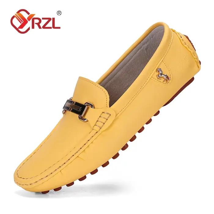 YRZL chaussures hommes mocassins en cuir PU faits à la main