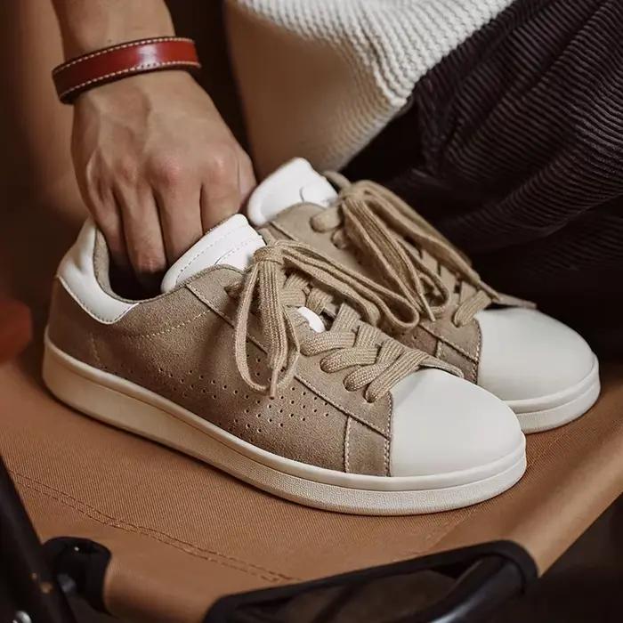 Chaussures basses vintage MADEN pour hommes, synthétiques avec semelle en caoutchouc, respirantes, décontractées, couleurs mélangées, pour printemps et automne, parfaites pour le skate et les promenades