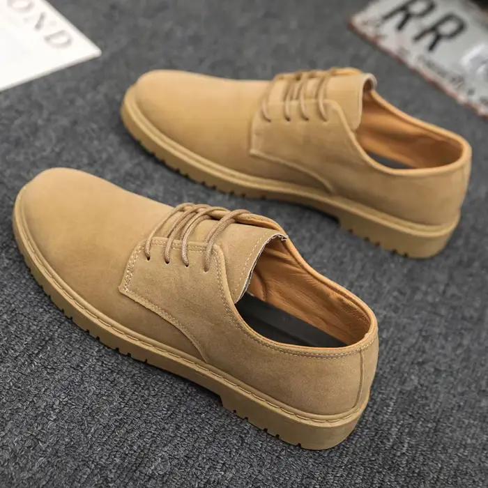 Chaussures décontractées WJWZD en cuir solide pour homme, respirantes, avec lacets, pour occasions décontractées et formelles