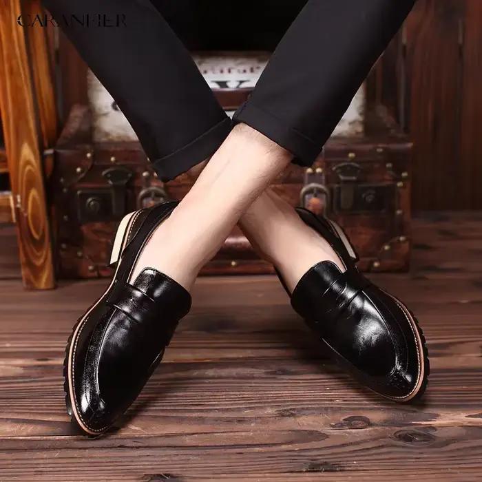 Chaussures habillées pour hommes CARANFIER bout pointu PU Oxford décontractées pour printemps automne ocassions spéciales
