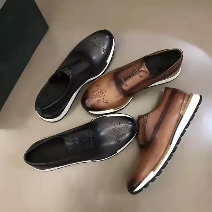Baskets Mn Oxford en cuir véritable pour homme, style Oxford décontracté, confort et durabilité pour tous les jours et occasions spéciales