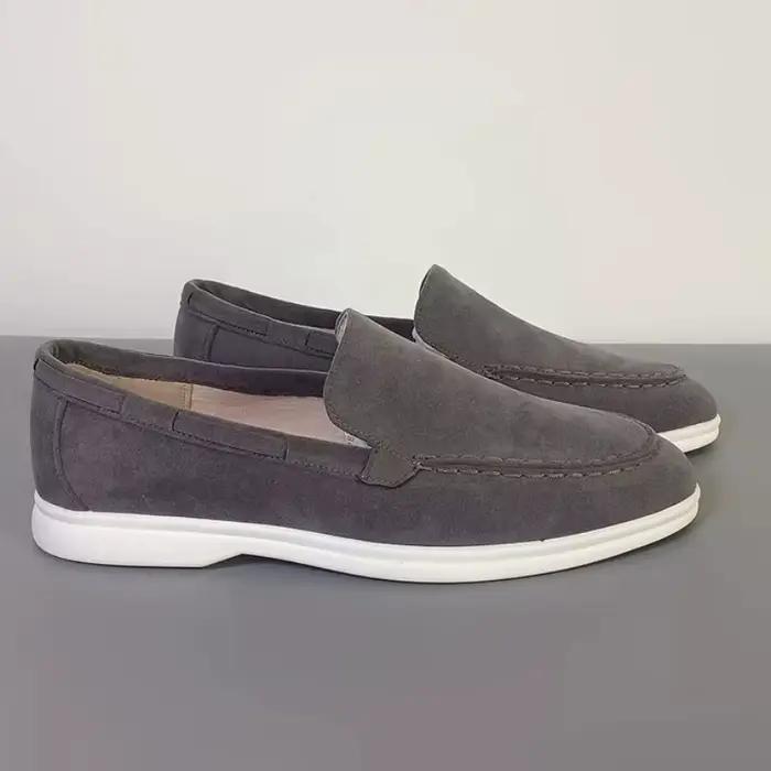 Mocassins classiques en cuir suédé pour hommes, chaussures décontractées, marque de luxe, respirantes, à enfiler, chaussures de conduite