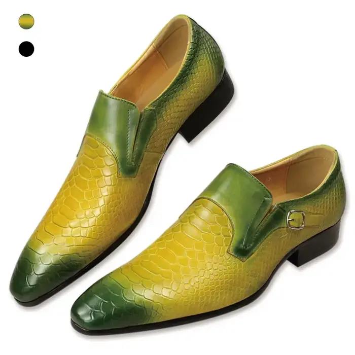 Moine décontracté chaussures de luxe pour hommes en cuir pleine fleur robe sociale livraison gratuite Schuhe Herren vert classique artisanat zapatos