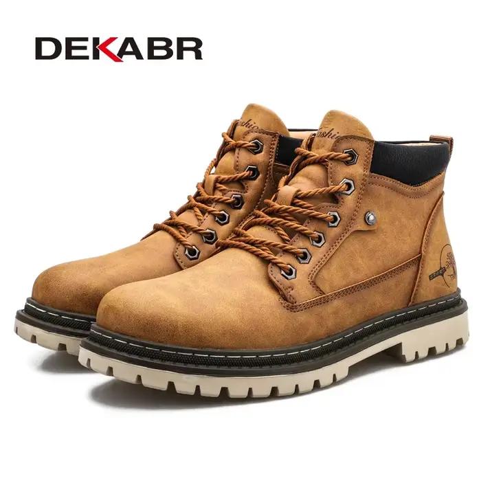 DEKABR chaussures de travail décontractées pour hommes automne hiver fourrure chaude Plus bottes rétro résistant à