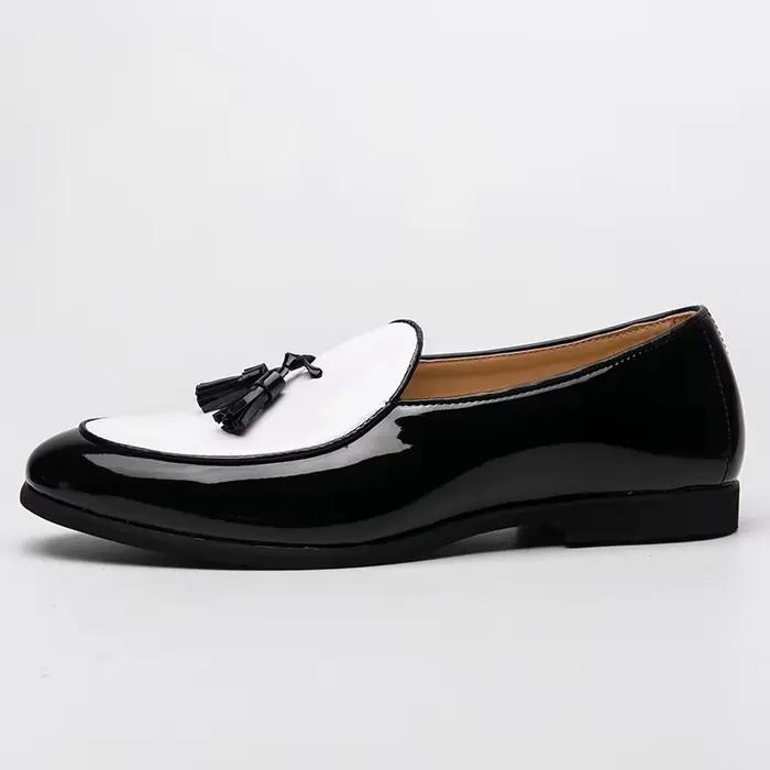 Chaussures en cuir à pampilles pour hommes, mocassins décontractés à enfiler, chaussures formelles de mariage italien, chaussures de fête respirantes