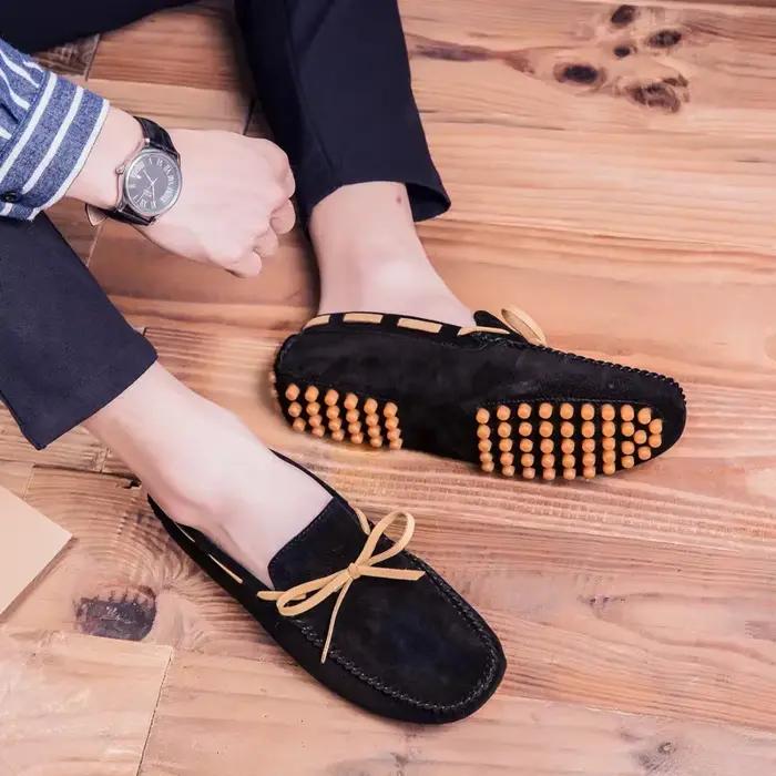 Cuir hommes chaussures décontractées marque de luxe confortable sans lacet mocassins formels