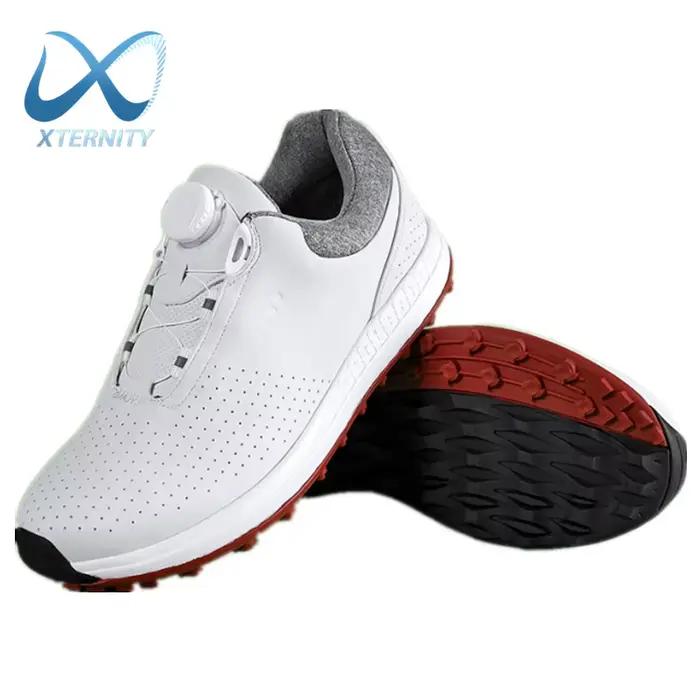 Chaussures de golf de luxe respirantes pour hommes, confortables, sans crampons, pour l'entraînement sportif en plein air, baskets antidérapantes, imperméables, pour la marche
