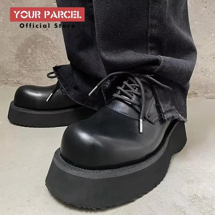 Chaussures en Cuir à Semelles Épaisses pour Homme