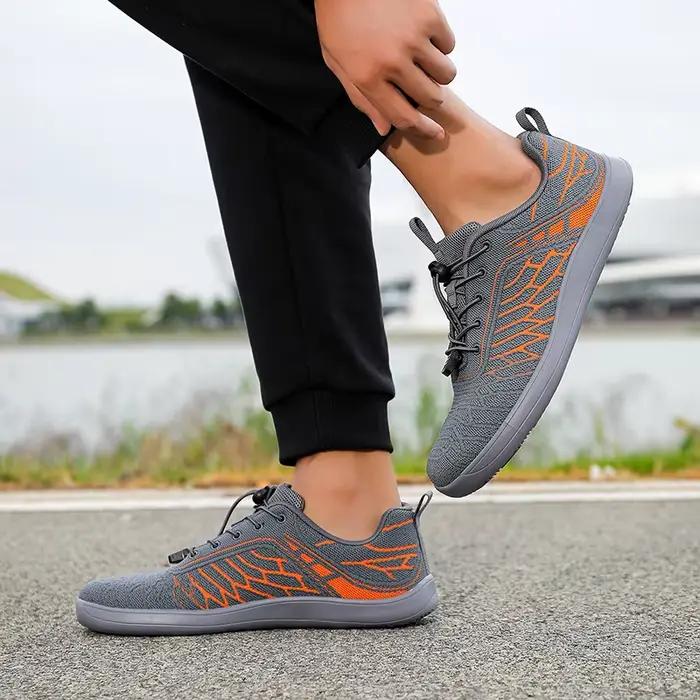 Chaussures de marche pour hommes à bout large, respirantes en maille, légères, pour le trekking en extérieur, confortables, à coupe large, pour le quotidien et les voyages