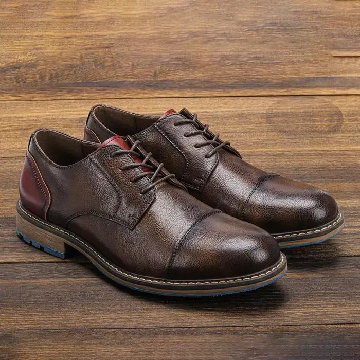 Chaussures Derby rétro en cuir artificiel homme décontractées printemps automne occassions spéciales à offrir