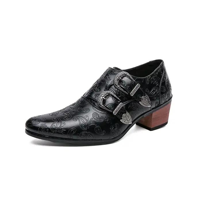 Chaussures Baroques Noires en Cuir pour Homme
