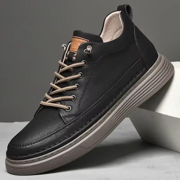 Chaussures décontractées en cuir véritable pour hommes de marque italienne
