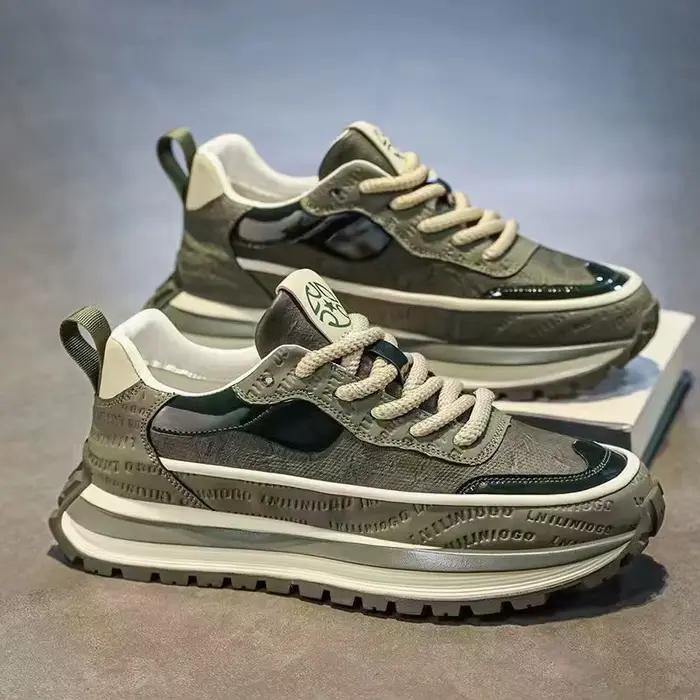 Baskets pour hommes tendance en polyester stabilisantes avec semelle extérieure caoutchouc pour course légère et entraînement régulier