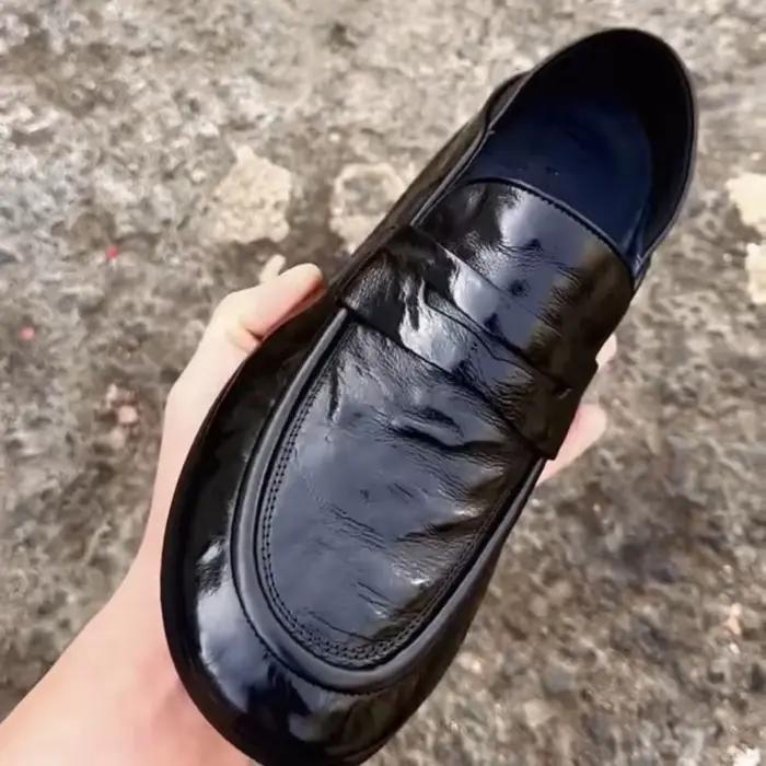 Chaussures Mocassins Tendance Confortables Antidérapantes Résistantes à l'Usure à Semelle Souple Style Britannique Décontracté Couleur Unie