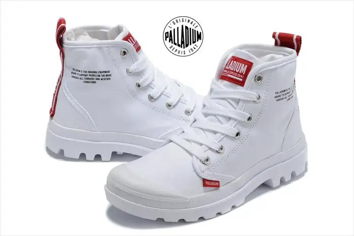 Baskets classiques PALLADIUM en toile antidérapante pour homme, baskets montantes pour printemps automne, baskets décontractées à lacets pour randonnées et promenades
