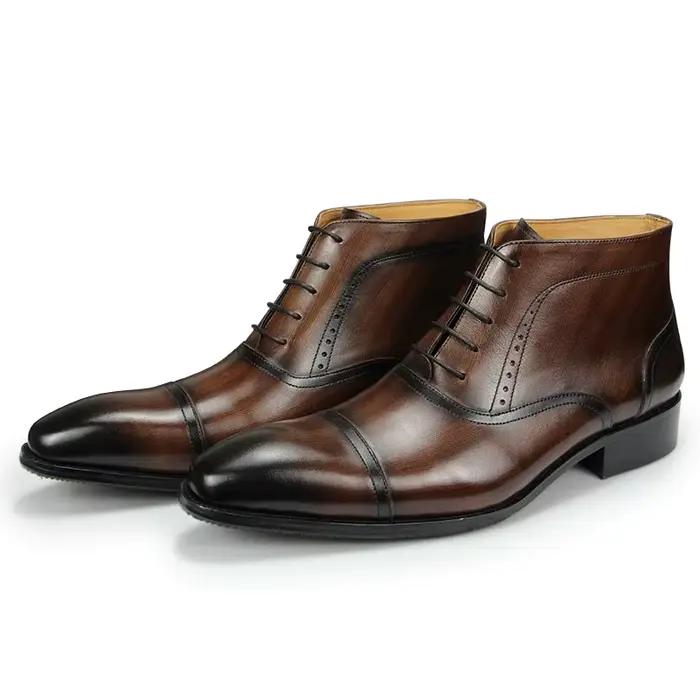 Bottes de rinçage en cuir véritable pour hommes