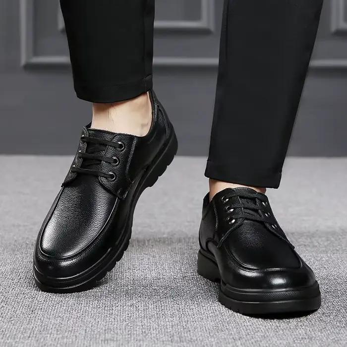 Chaussures Oxford en cuir respirantes et résistantes à l'usure pour hommes