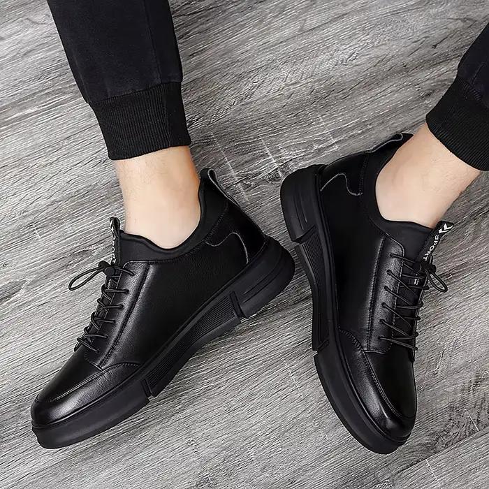 ChimNew-Chaussures surélevées en cuir véritable pour hommes