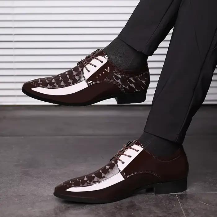 Chaussures en cuir homme bout pointu élégantes pour bureau carrière et mariages occassions spéciales pointure grande taille ajustement parfait
